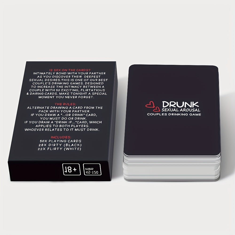 Drunk Card Game For Couples, Party Gathering |Size: 3.54in X 2.56inx0.71in | 50Cards | Cykapu