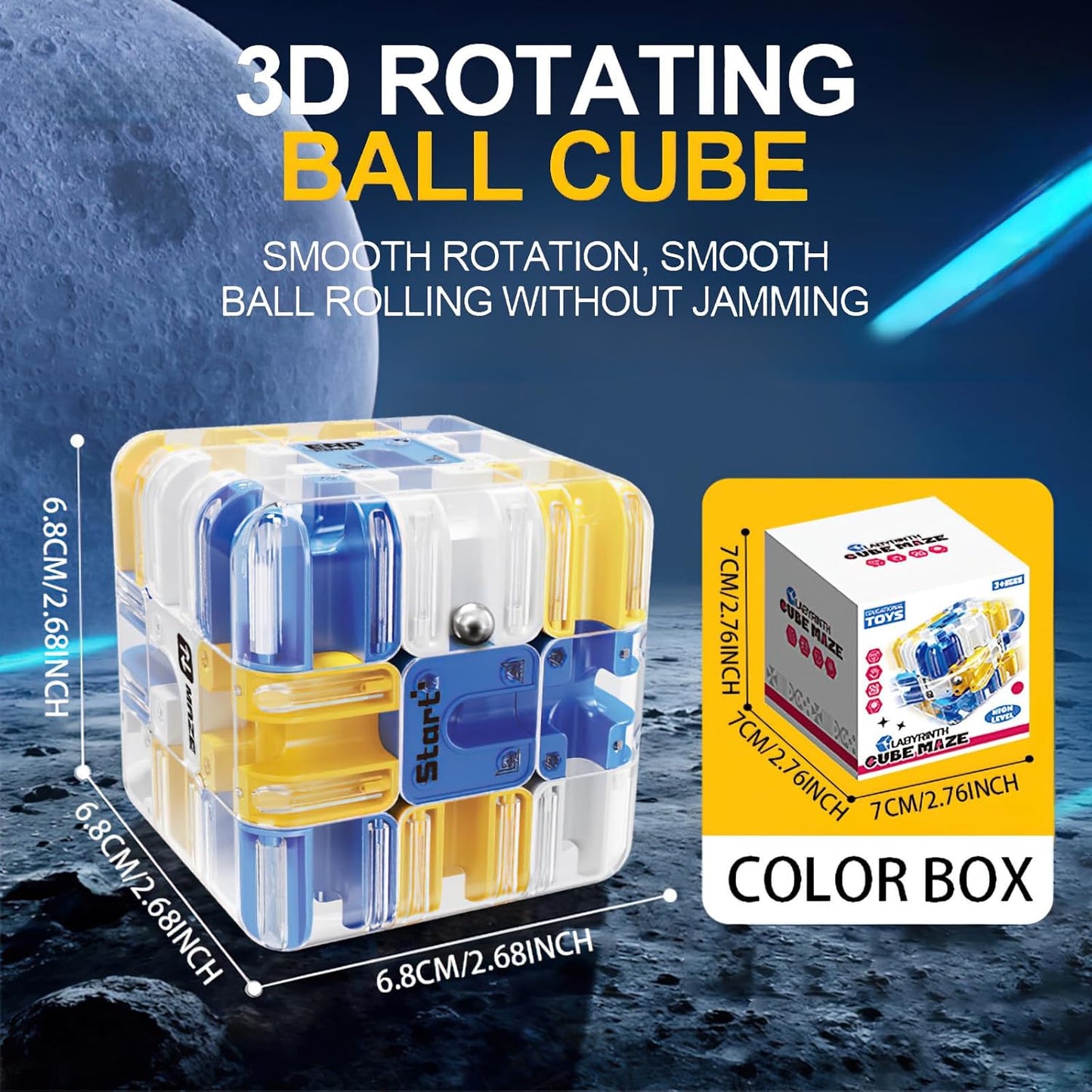 3D Cube Puzzles for Kids - Brain Teaser Puzzles Boys Toys Age 8-10 Educational Learning Toys for Logical Thinking, Puzzle Maze Cube for Grandkids Stocking Stuffers for Kids (Blue)