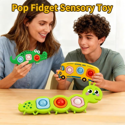 3 Pcs Fidget Popper Sensory Toys, Airplane Travel Toys Pop Fidget Toys Essential Activities, Autism Christmas Classroom Gifts
