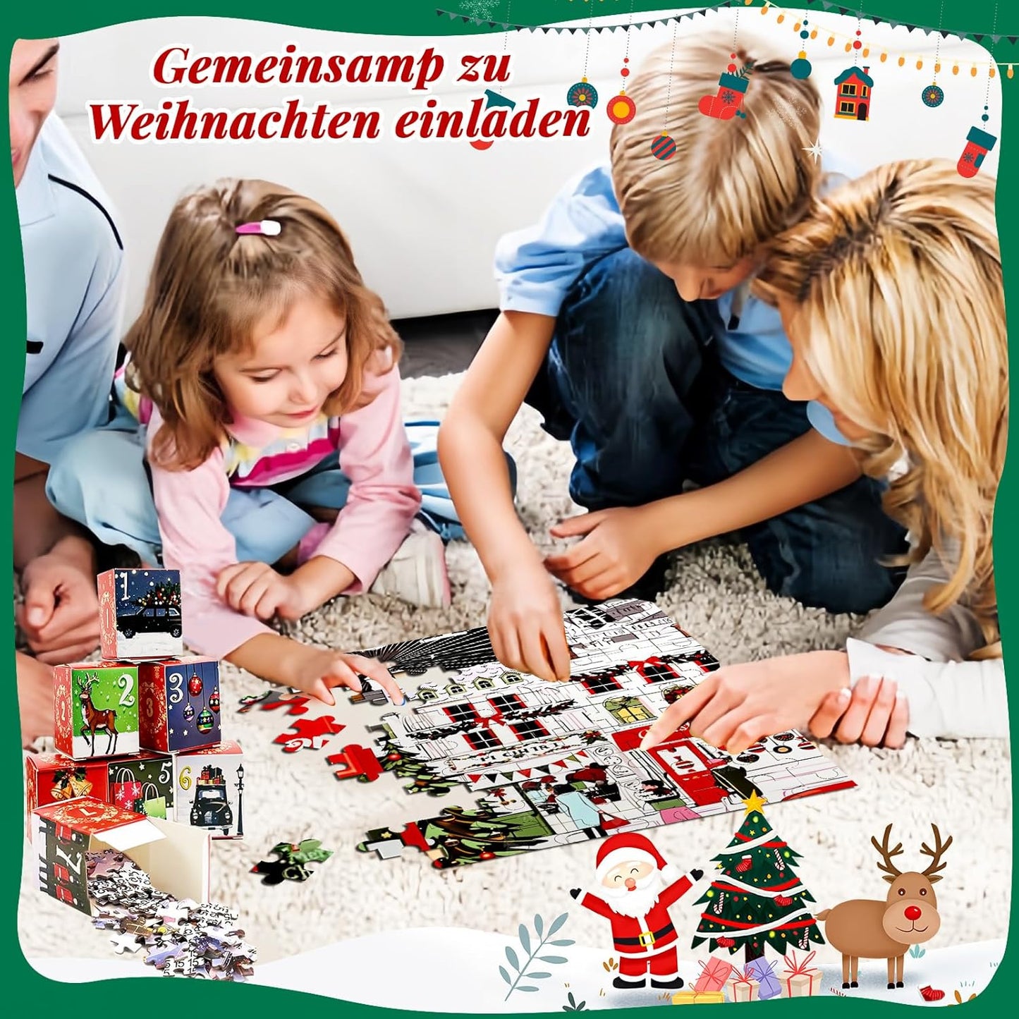 Advent Calendar 2024 Kids, Puzzle Advent Calendar 2024, Advent Calendar, 24 Days Christmas Puzzle Countdown Calendar, Funny Christmas Game Gift, Jigsaw Puzzle, Christmas Advent Puzzle Party Favors