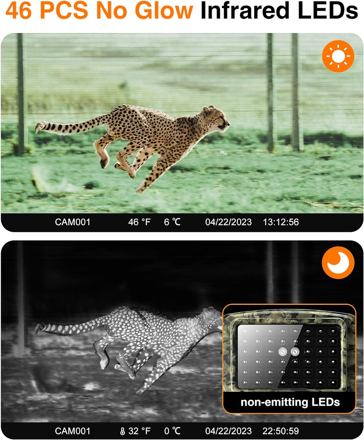 Trail Camera - 4K 48MP Game Camera with Night Vision, 0.05s Trigger Motion Activated Hunting Camera, IP66 Waterproof Cykapu