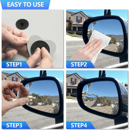 2Pcs Cars Heart Shaped Blind Spot Mirrors, Frameless Wide-Angle for Side Mirror Blindspot Convex