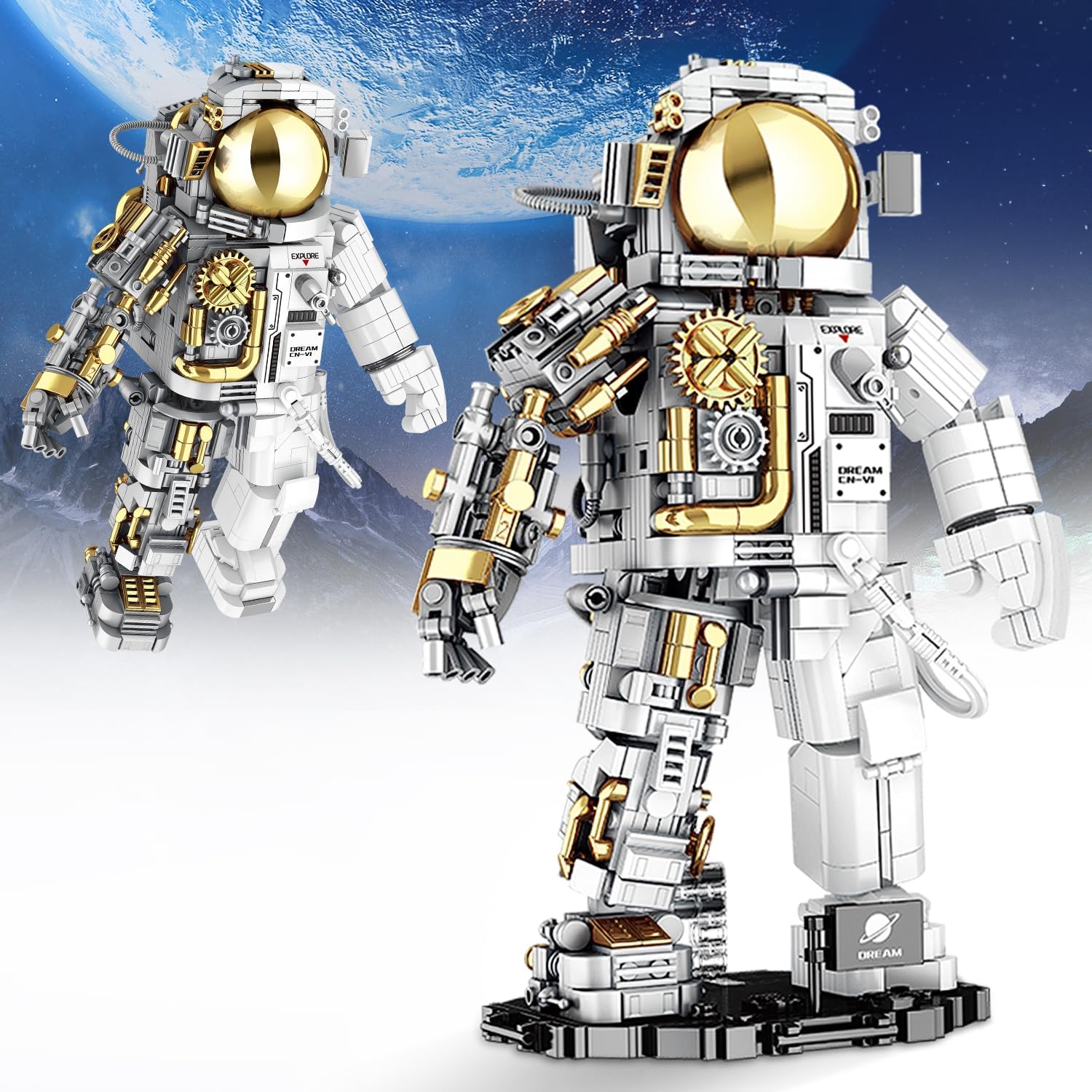 Stove Stoppaz Space Astronaut Building Kit Toys, 1078 pcs Astronaut Building Set for Adults - Cykapu