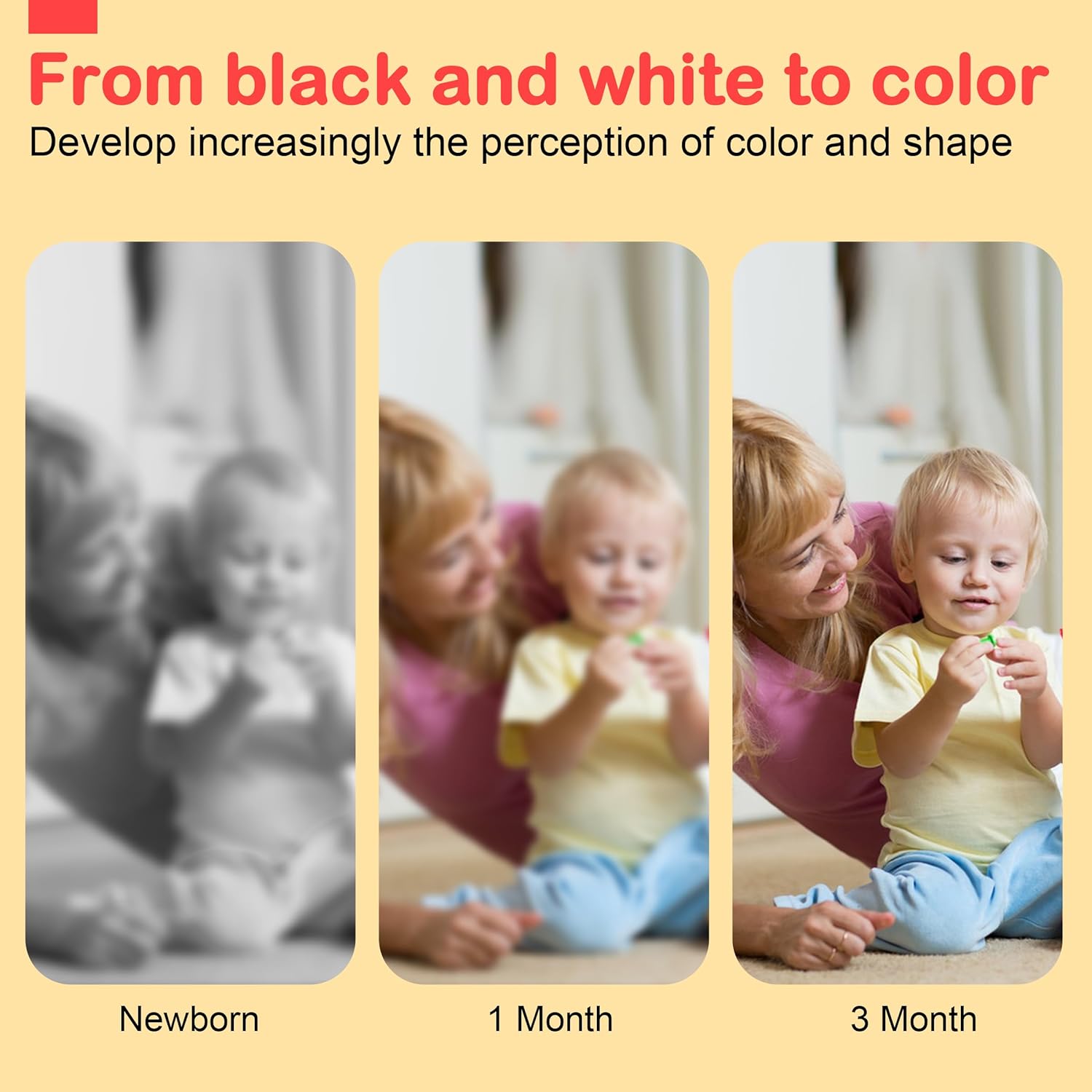 Black and White Baby Toys, High Contrast Newborn Toys 0-3 Months Brain Development