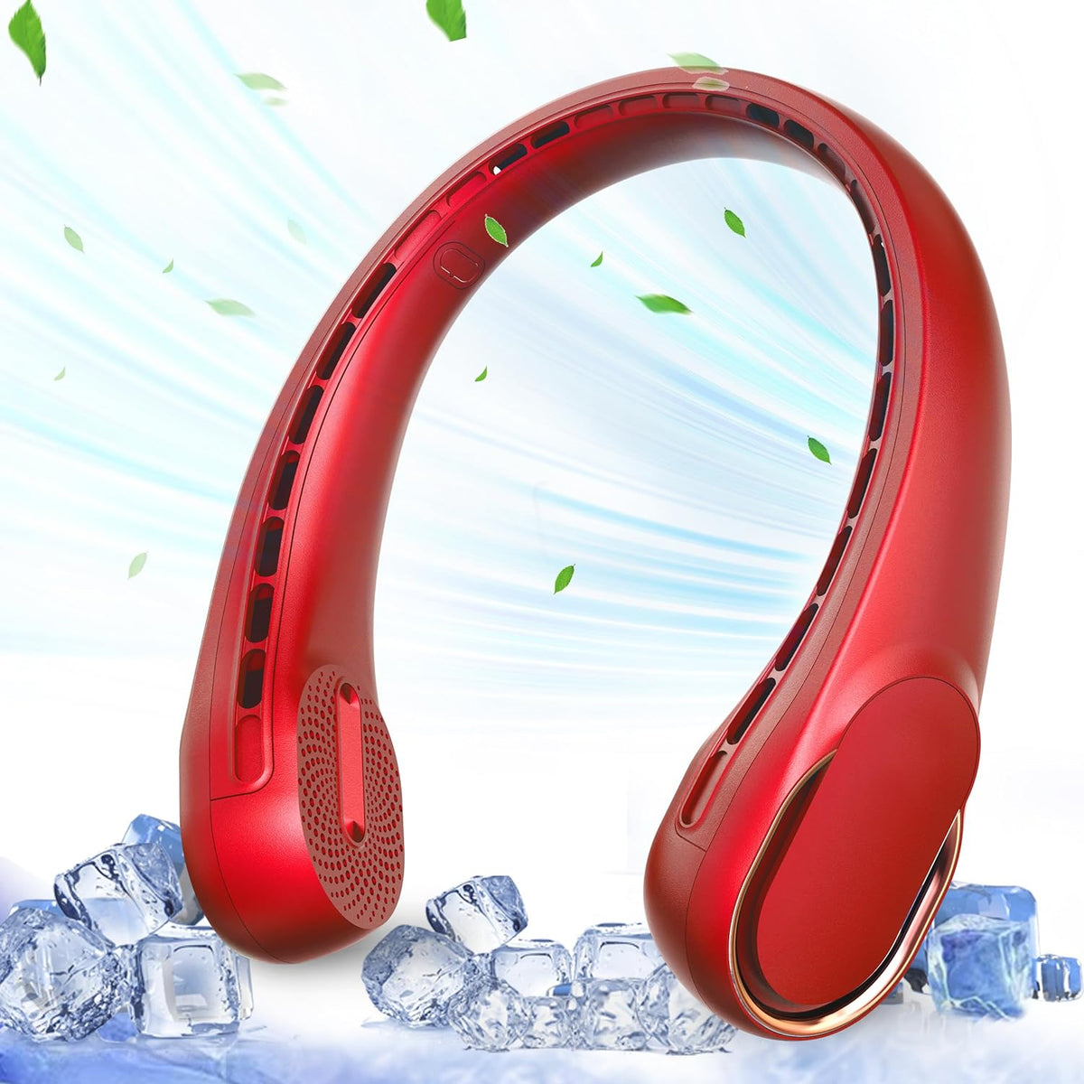 Neck Fan, USB Rechargeable Personal Fan, 4000 mAh Battery Operated, 3 Speeds Adjustable, Faster Cooling