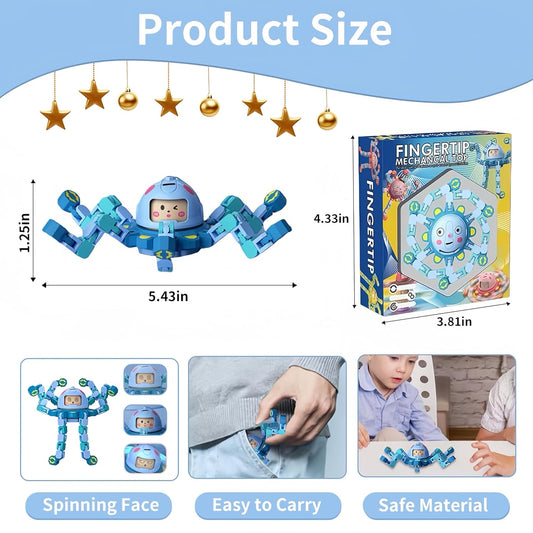 5 Pcs Transformable Fidget Spinner Toys for Kids, Finger Sensory Fidget Toys Adults Glow in The Dark