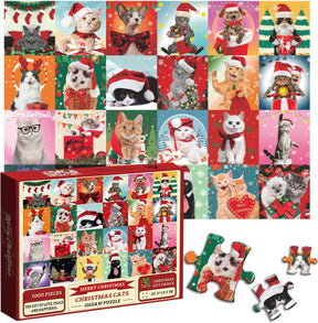 Christmas Dog Puzzles for Adults 1000 Pieces, Animal Puzzle with Christmas Scene - Cykapu