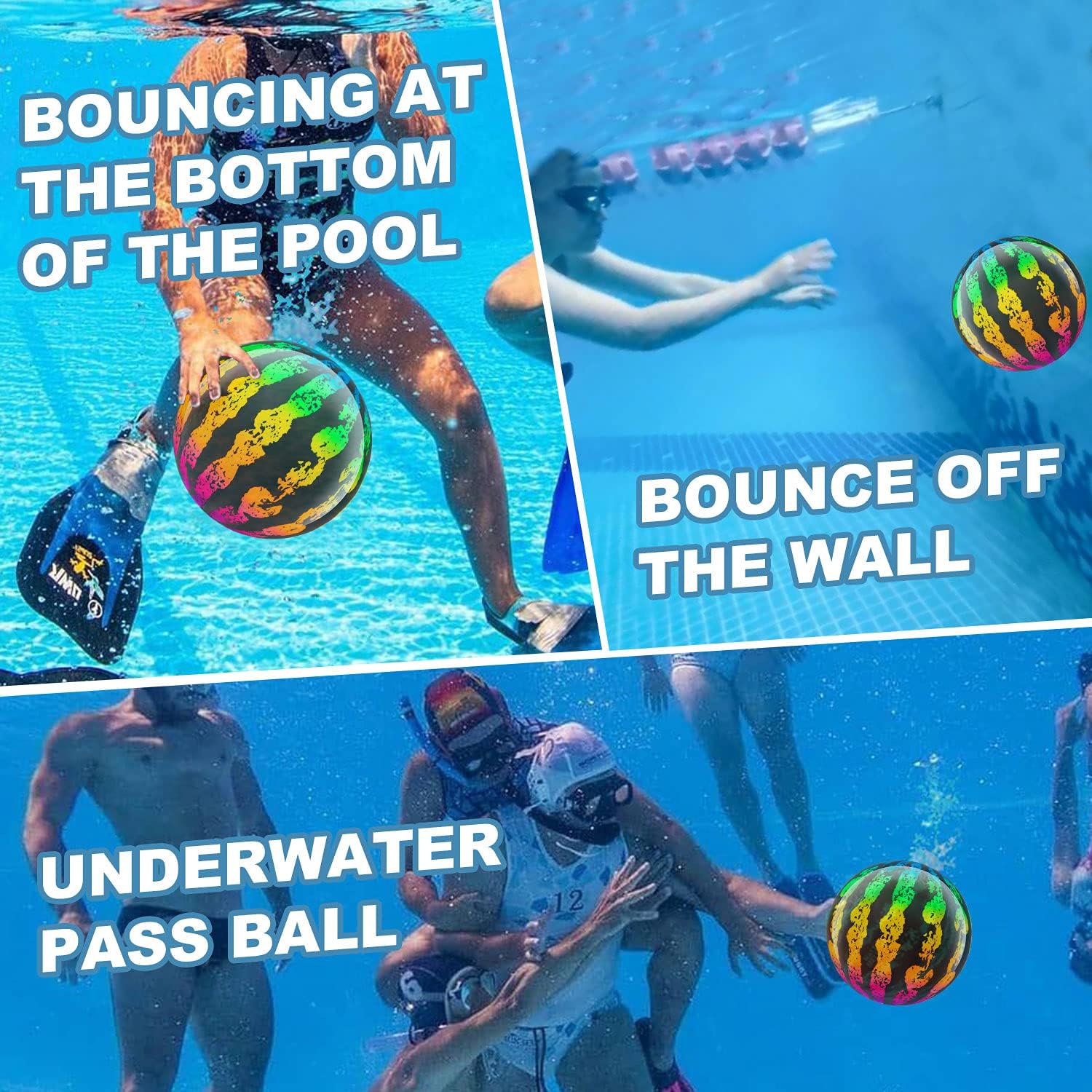 Swimming Pool Diving Ball, Teen Swimming Pool Game Ball for Under Water Passing Dribbling Cykapu