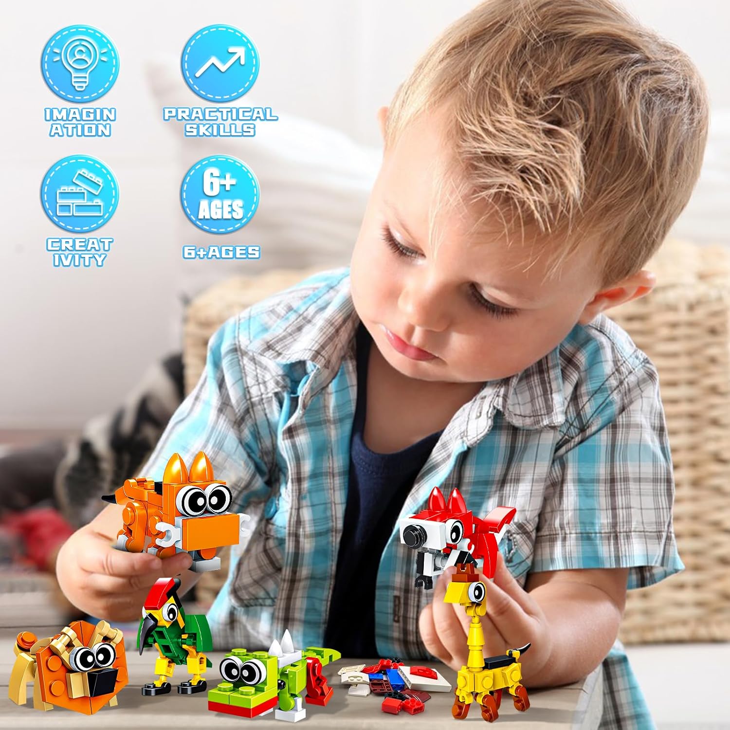 Party Favors for Kids 10 Pack 30 Kinds of Animal Figures 720 PCS Building Blocks Toys - Cykapu