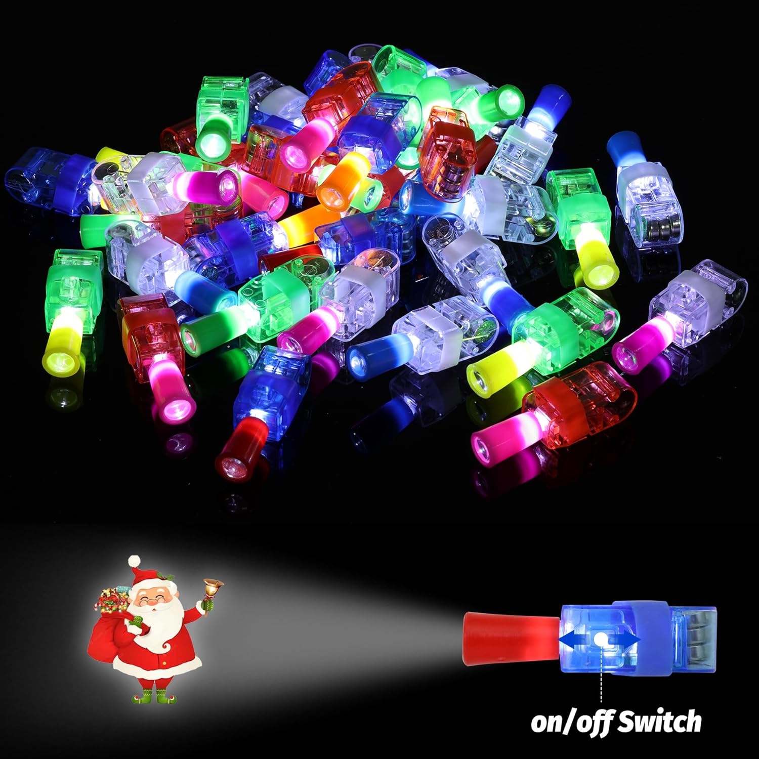 Christmas Party Favors for Kids, 36Pcs LED Light Up Finger Lights Christmas Stocking Stuffers - Cykapu