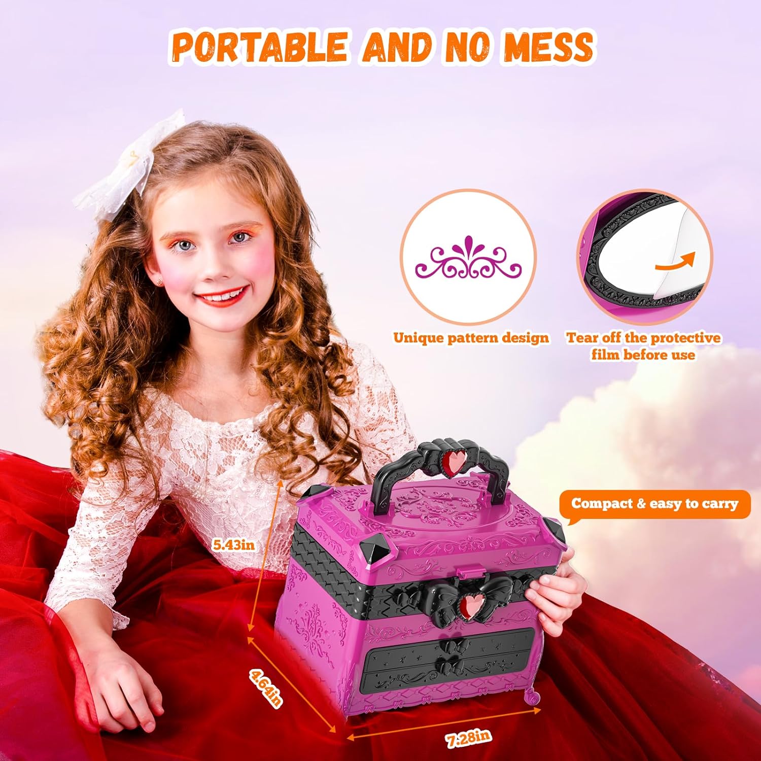 Kids Makeup Kit for Girl - 66Pcs Girl Makeup Kits, Kids Washable Makeup Girls Toys - Cykapu