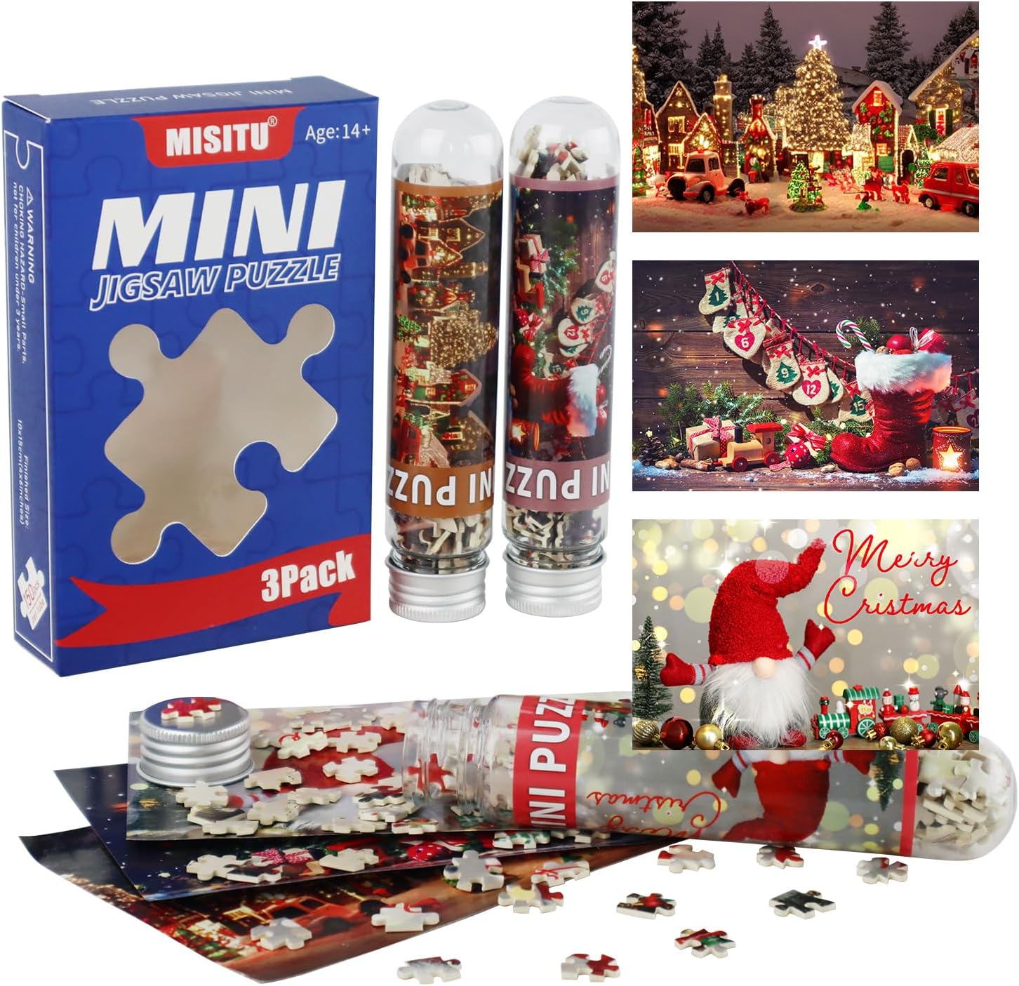 Mini Puzzles for Adults Small Puzzles 150 Piece Jigsaw Puzzles Mini Micro Piece Christmas Puzzles Tiny Puzzles Toys - Cykapu