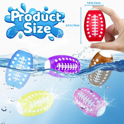 6 Pcs Reusable Water Balloons, Refillable Water Bomb Sponge Water Balls