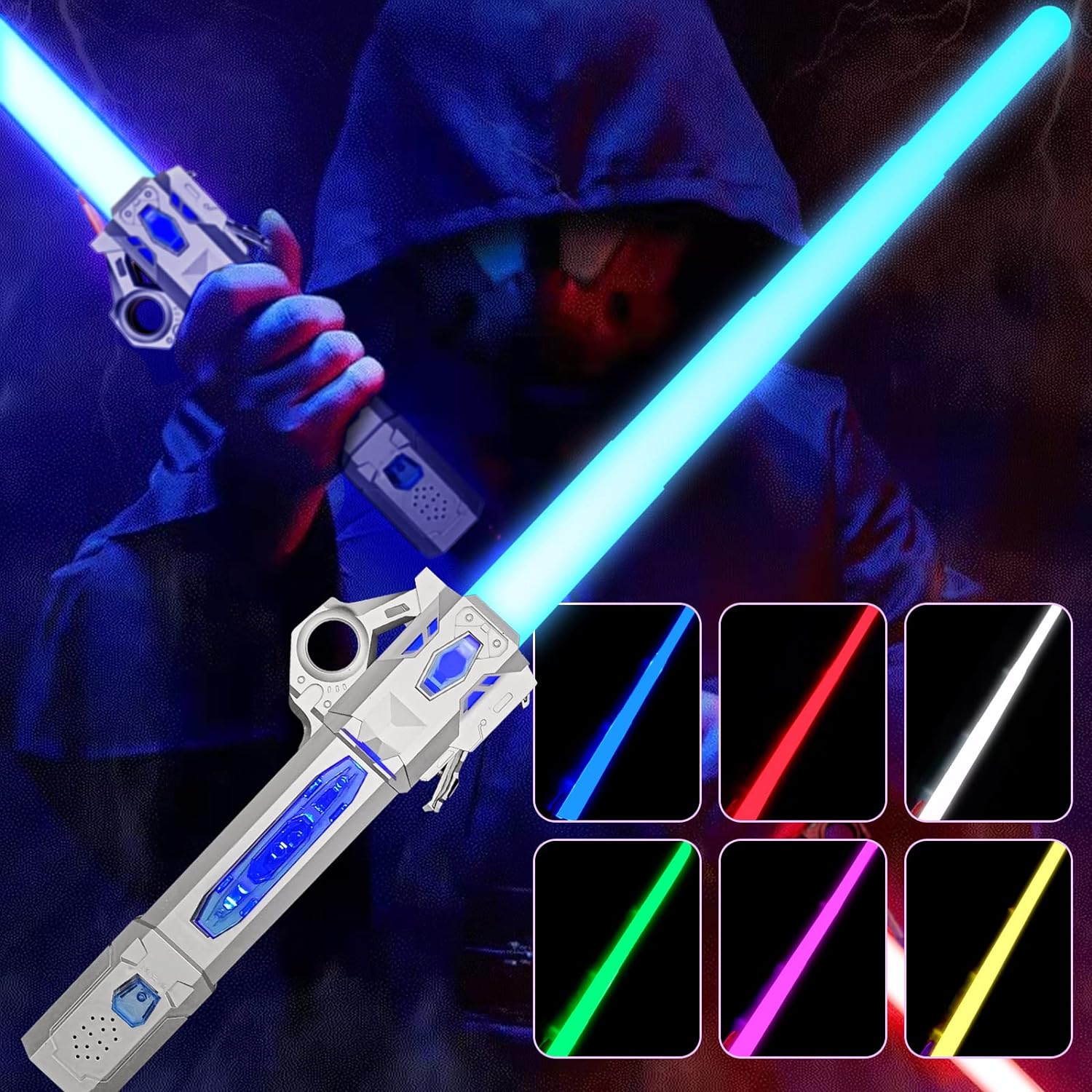 Lightsaber for Kids - LED Color Changing Star Wars Lightsabers Toys（7 Color with FX Sound (Motion Sensitive) - Cykapu