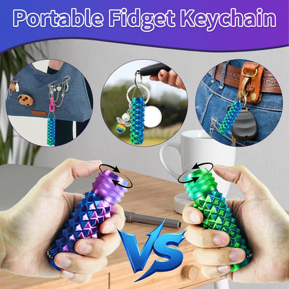 2 Pcs Pain Fidget Toys for Adults, 3D Printed Rotating Spiky Grippie Sensory Stress Relief Toys, Novelty Gifts for Friends Family