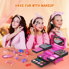Kids Makeup Kit for Girl - 66Pcs Girl Makeup Kits, Kids Washable Makeup Girls Toys - Cykapu