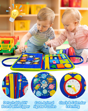 Busy Board Montessori Toys, Sensory Toys for Toddlers 1-3, Autism Educational Travel Toys - Cykapu