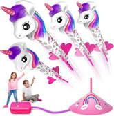 Unicorn Rocket Launcher, 4 Unicorn Outdoor Toys for Kids, Christmas Birthday Unicorn Gifts - Cykapu