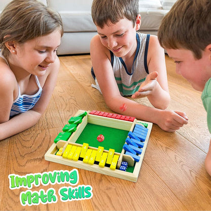 Shut The Box Game, Back to School Supplies, 2-4 Player Family Wooden Board Table Math Games, Board Games, Family Games, 8 Dices Tabletop Toys for School Supplies, Halloween, Christmas, Party favors