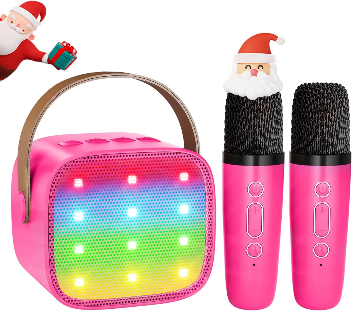 Kids Karaoke Machine, Kids Toys for Girls and Boys Gifts, Portable Bluetooth Speaker with 2 Wireless Microphone