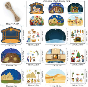 48Pcs Religious Crafts Nativity Stickers Make a Nativity Scene Sticker Ornament