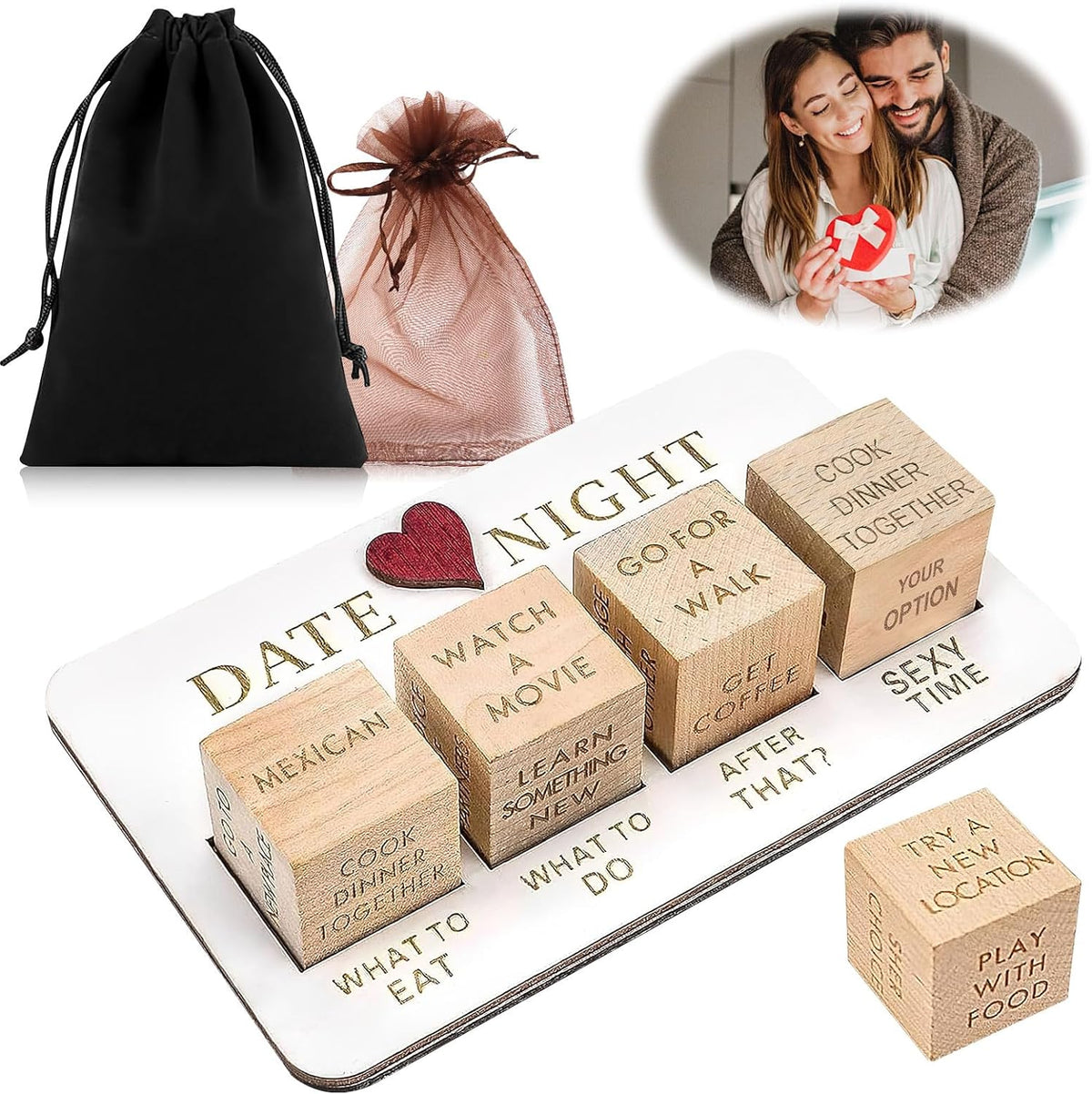 Date Night Dice Couples Gift Ideas, Decision Dice, Valentine's Day Gifts Cykapu
