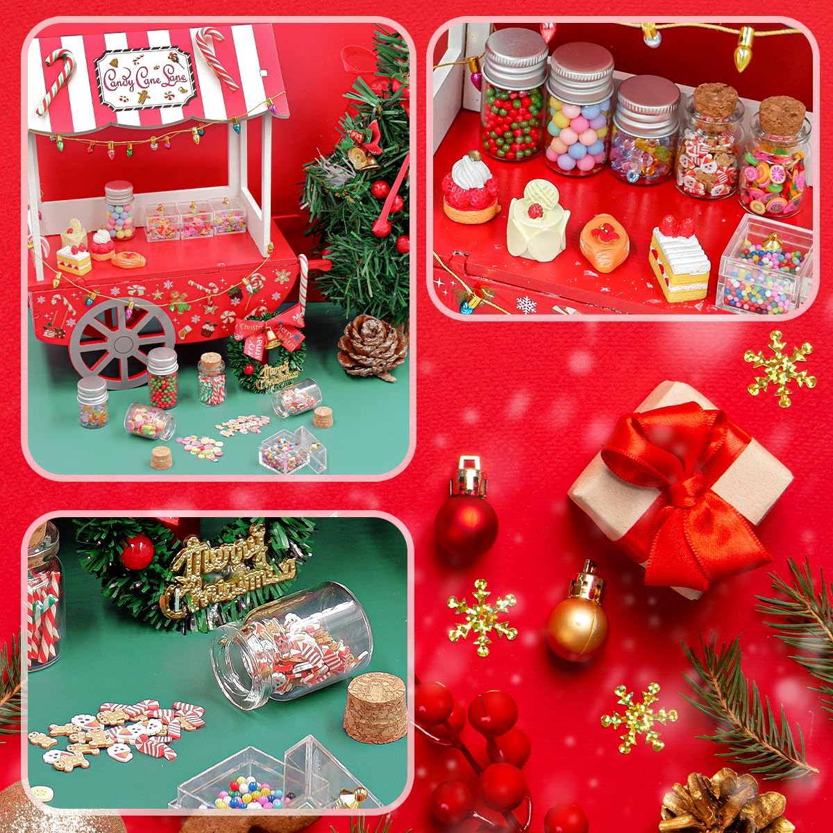 Christmas Elf Accessories - 54Pcs Elf Doll Craft Kit Include Candy Cart - Cykapu