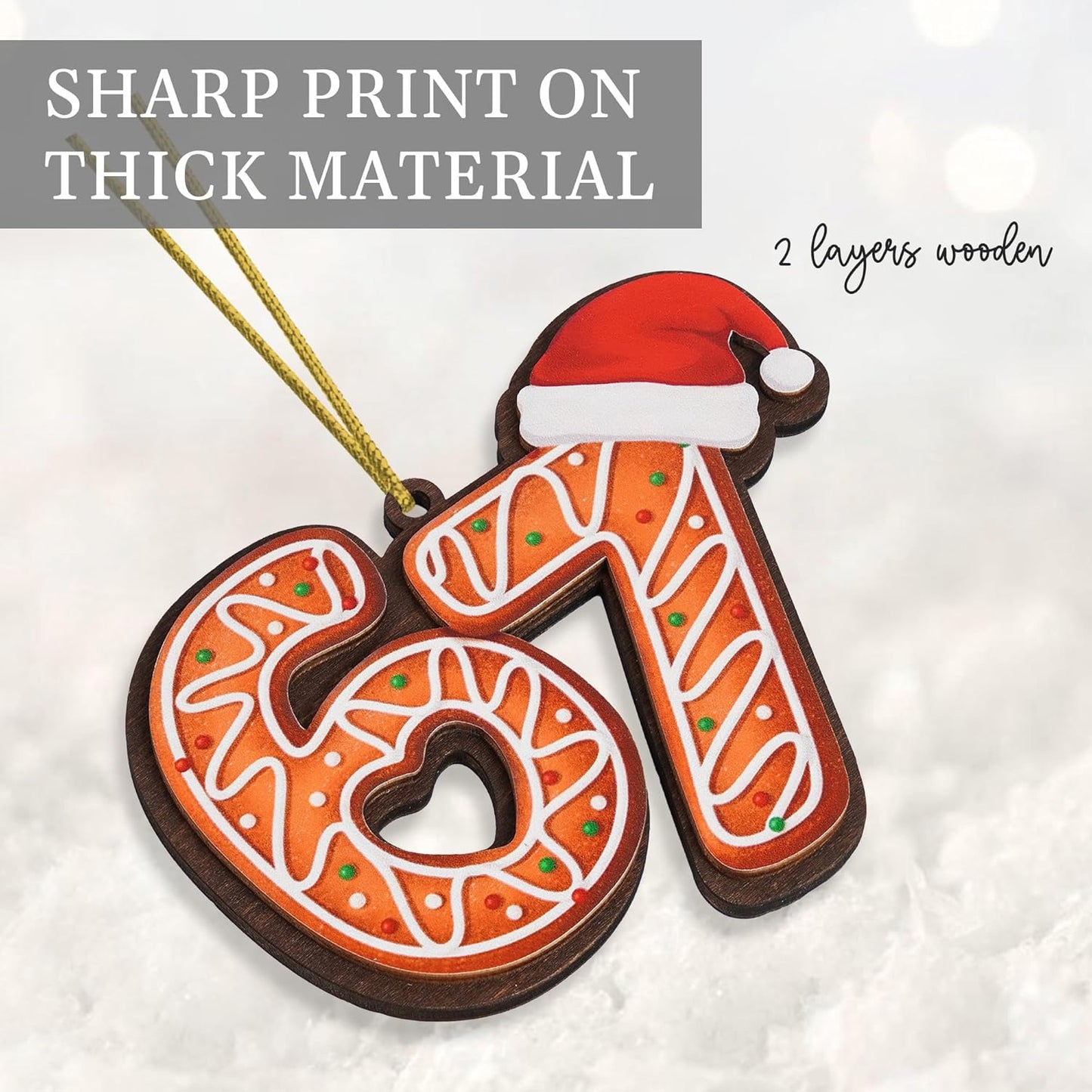 67 Meme Funny Christmas Ornaments 2025, 6 7 Ornament, Gingerbread Ornaments for Christmas Tree, Funny Ornament for Exchange, Stocking Stuffers, Gag Gifts, 67 Gifts for Kids, Teens, Teen Girls, Boys