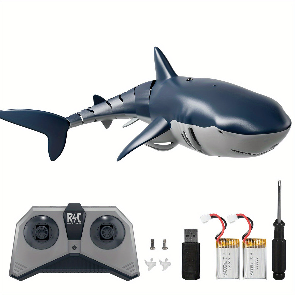 TEMI Remote Control Shark 1:18 High Simulation Scale Fish With Light & Spray Water For Lake Bathroom Pool Toys For Kids Boys Halloween Christmas Birthday Gift RC Boat
