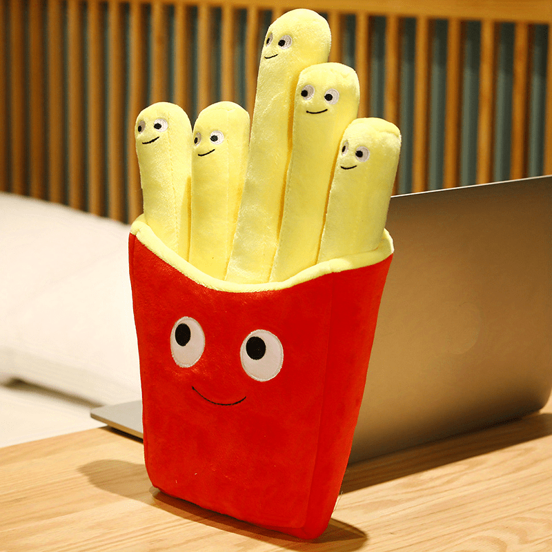 Emotional Support Smile French Fries Plush Stuffed Toy, Plush Sofa Pillow Car Accessories - Cykapu