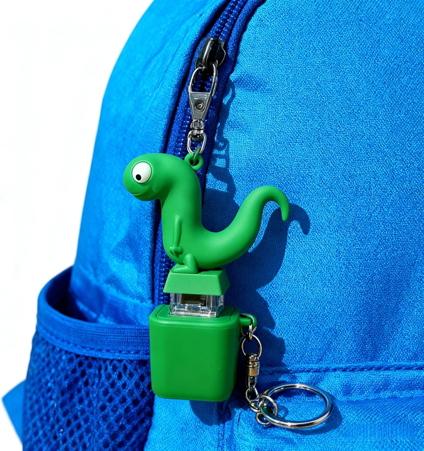 3PCS Lizard Button Keychain,Rechargeable Animal Keychains with Sound and Colorful Lights,Fidget Toys Adults Anxiety Relief