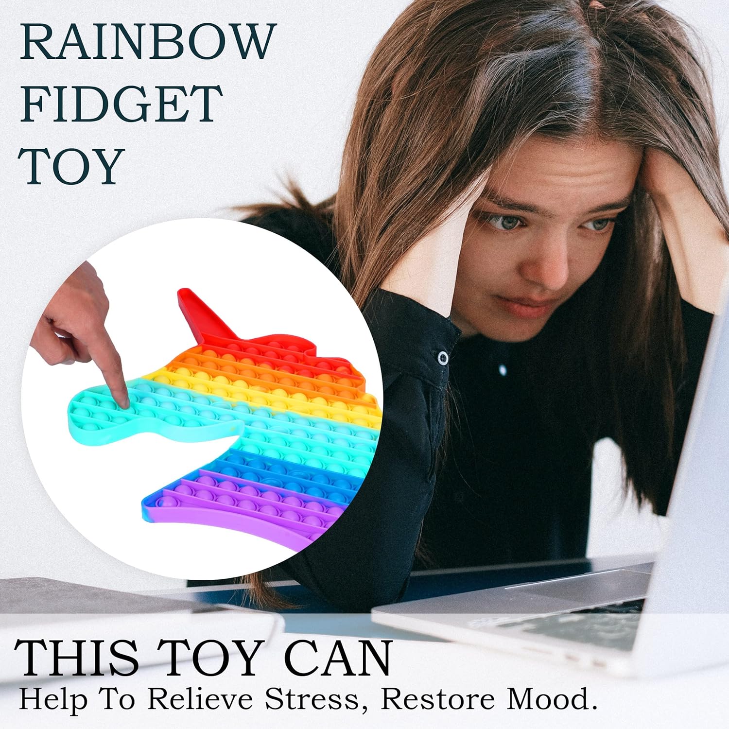 Big Unicorn Popat Toy for Stress & Anxiety Relief Popit Game Big Size for All Best Birthday Gift Popets Toys Cykapu