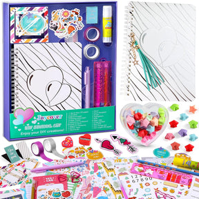 Journal Set for Girls Ages 8-12, Christmas Gifts, Journaling Scrapbook Kit and Diary Stationary Set - Cykapu