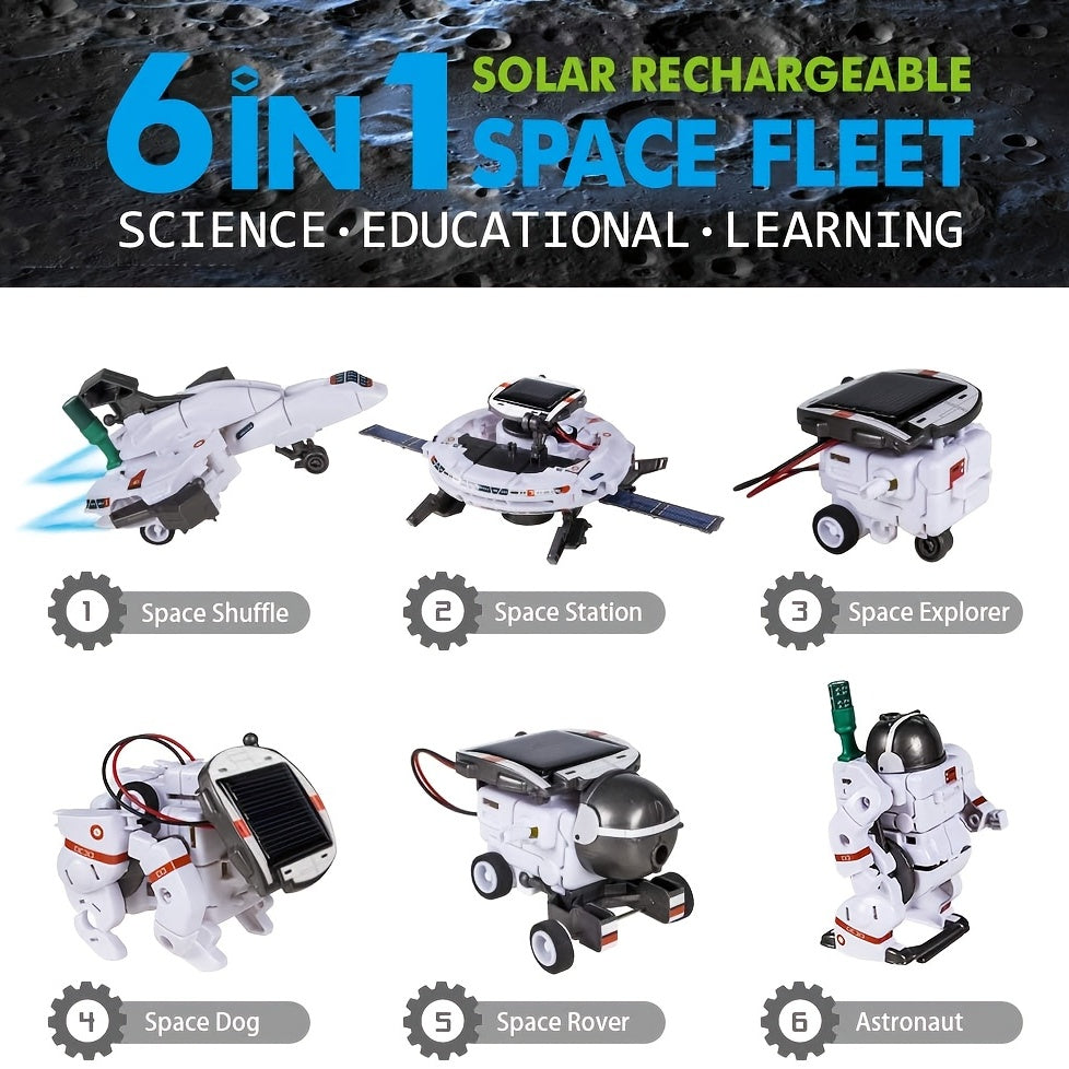 6-in-1 STEM Solar Robot Kit Toys Gifts, Educational Building Science Experiment Set Cykapu