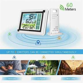 Indoor/outdoor Wireless Thermometer Large Colorful Screen Temperature Humidity Monitor Weather Station Clock single