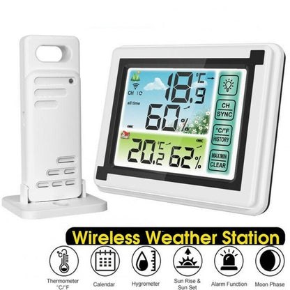 Indoor/outdoor Wireless Thermometer Large Colorful Screen Temperature Humidity Monitor Weather Station Clock single