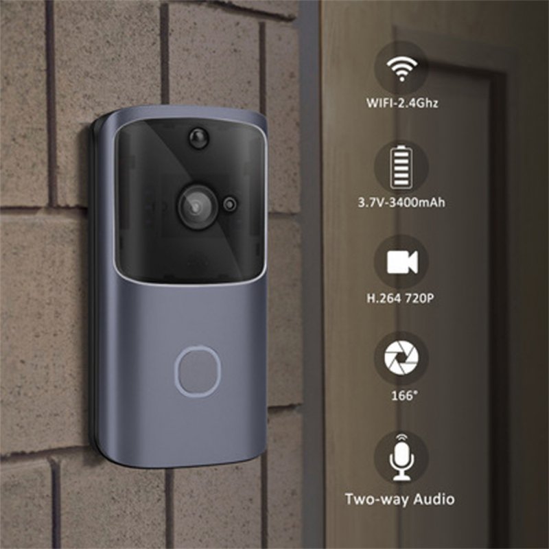 M10 Smart Hd 720p 2.4g Wireless Wifi Video Doorbell Camera Visual Intercom Night Vision Ip Doorbell Wireless Security Camera M10 gray Cykapu