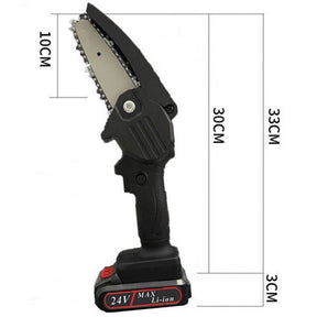 Mini Electric Chain Saw Woodworking Lithium Battery Chainsaw Wood Cutter Cordless Garden Rechargeable Tool Red U.S. plug Cykapu
