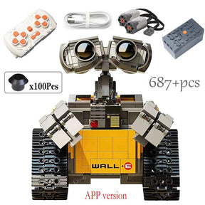 687PCS RC WALL E Motorized High-tech APP RC Robot Motor Power Functions Building Block