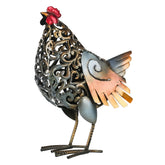 Vintage Rustic Antique Style Hen Animal Iron Gift Sculpture Cykapu