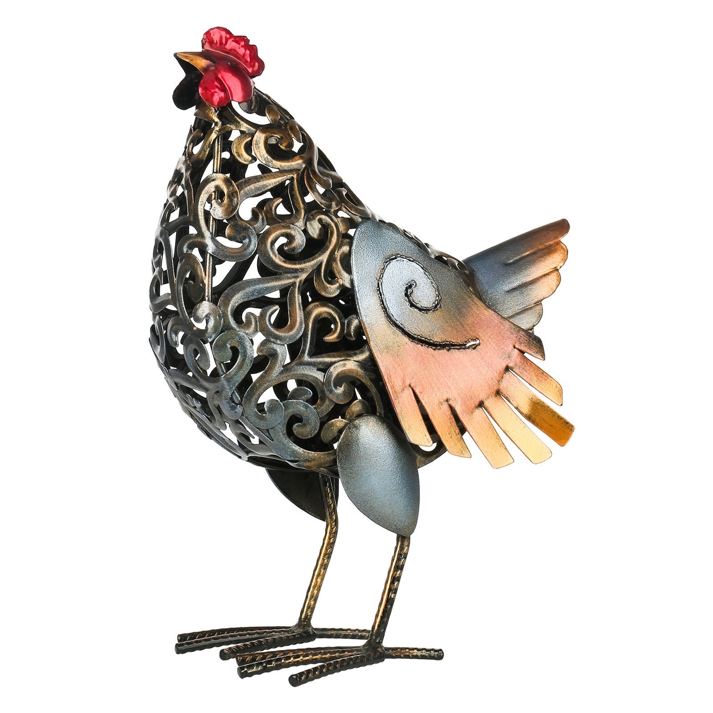 Vintage Rustic Antique Style Hen Animal Iron Gift Sculpture Cykapu