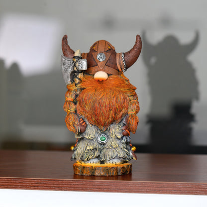 Resin Handmade Viking Warrior Gnome doll 19cm Height 340g - Cykapu