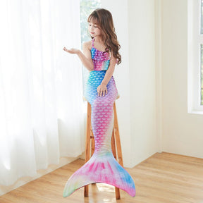 Children's Mermaid Swimsuit Performance Swimwear 3 Piece Fish Tail Set - Cykapu