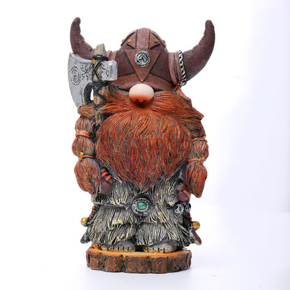 Resin Handmade Viking Warrior Gnome doll 19cm Height 340g - Cykapu