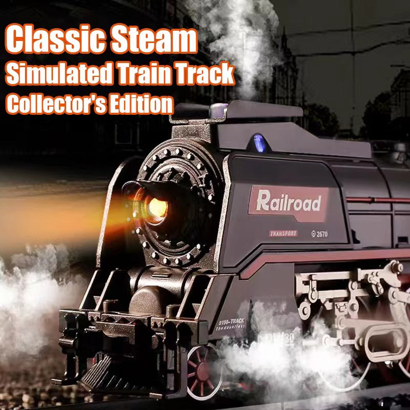 Electric Retro Spray Train Track Car Playset