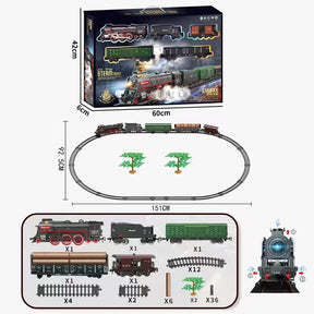 Electric Retro Spray Train Track Car Playset