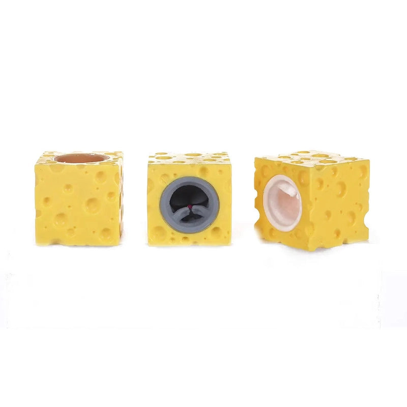 3 PCS Pop Up Funny Mouse And Cheese Block Squeeze Anti Stress Toy Hide And Seek Figures Stress Relief Fidget Toys For Kids Adult - Cykapu
