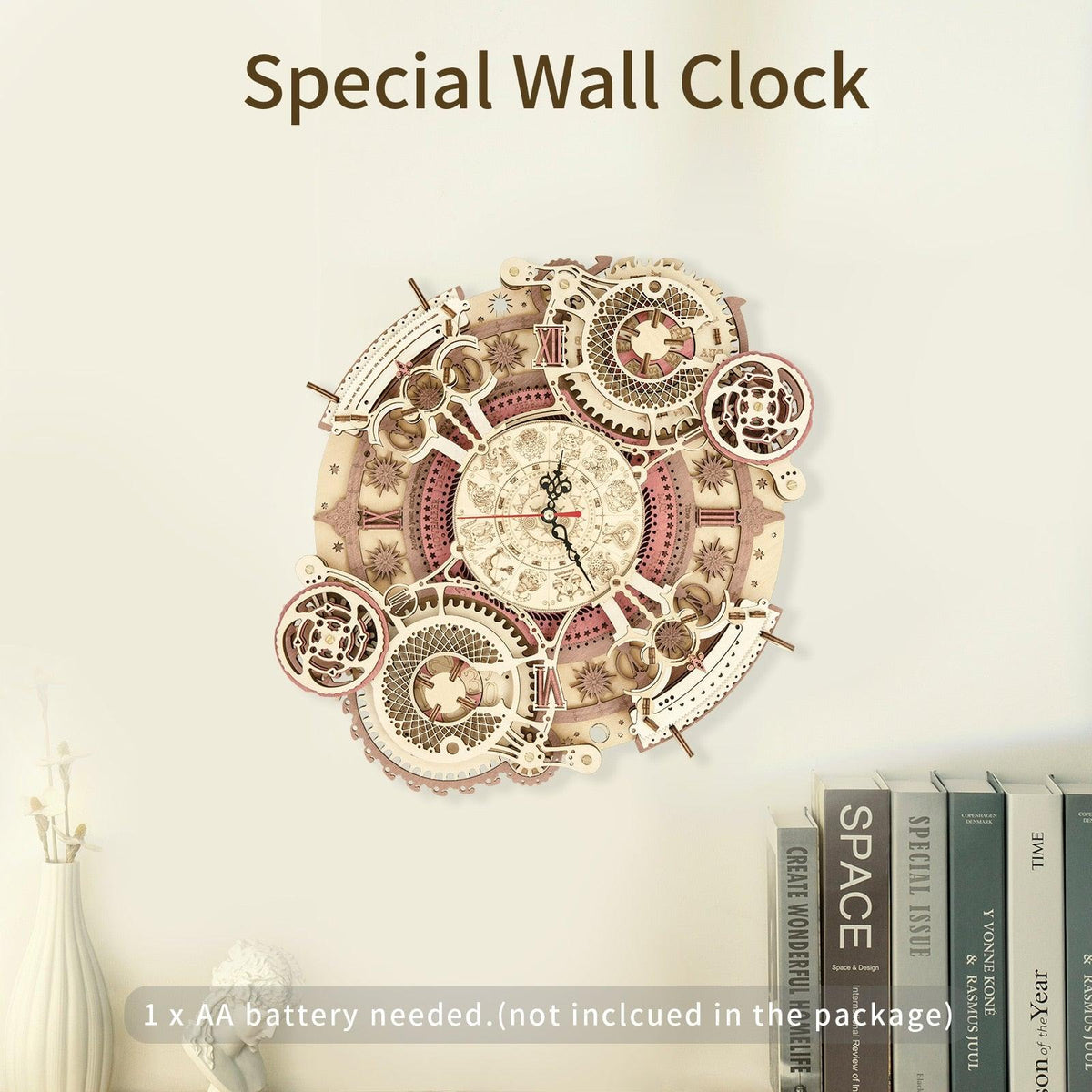 Robotime ROKR LC601 Zodiac Wall Clock 3d Wooden Puzzle Model Building