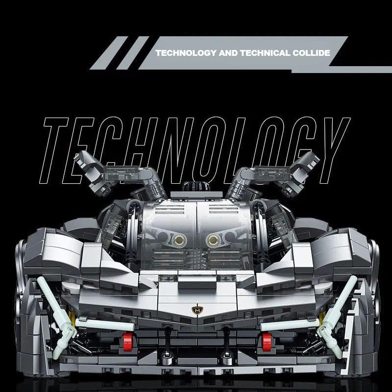 Technical Lambo Terzo Millennio Concept Racing Car Building Block Model Super Sports Vehicle Assemble Bricks - Cykapu