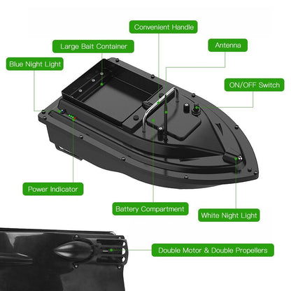 Wireless Remote Control Fishing Bait Boat Fishing Feeder Fish Finder Ship Device 430-540 yards - Cykapu